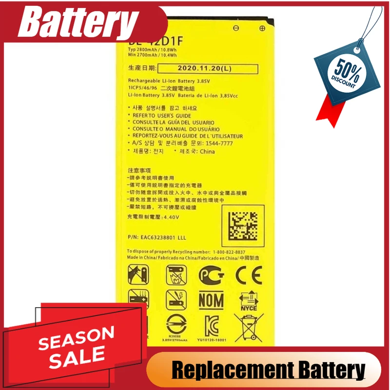

BL-42D1F Phone Battery 3.85V 2800mAh For LG G5 H820 H830 H840 H850 VS987 US992 H860 H868 LS992 F700 BL42D1F New High Quality
