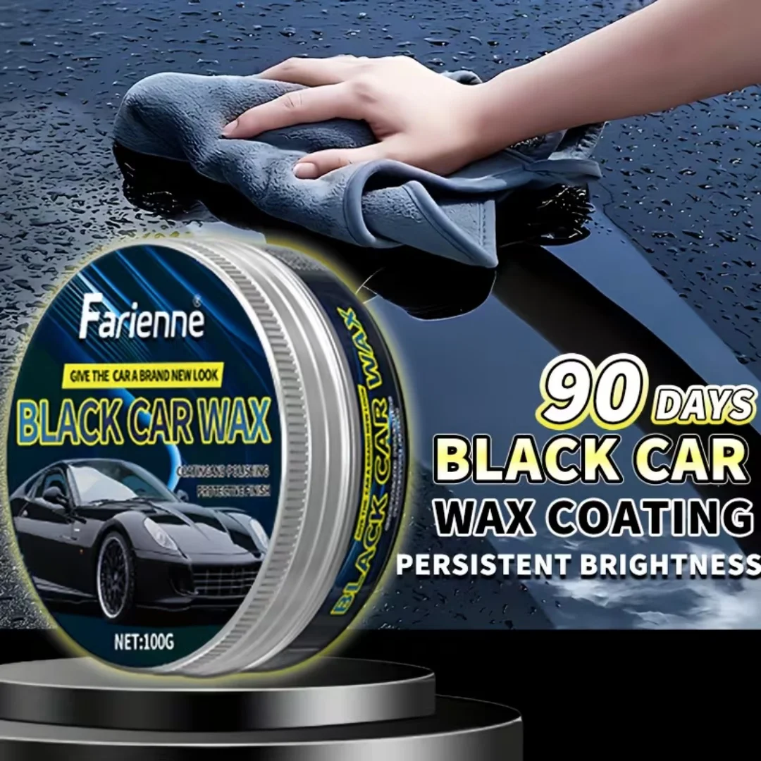 Car Wax Polishing Paste, 100g. Deep Shine, Scratch Removal, Long-Lasting Protection for Black Car Paint. Easy-to-Apply Formula.