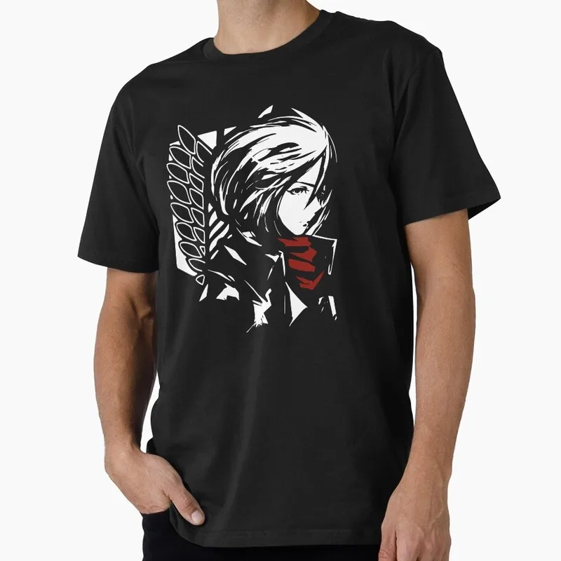 Mikasa Ackerman 1204 Attack on Titan Anime Gift T shirt Short Sleeve Tee Shingeki no kyojin Print Graphic Clothes US size tops