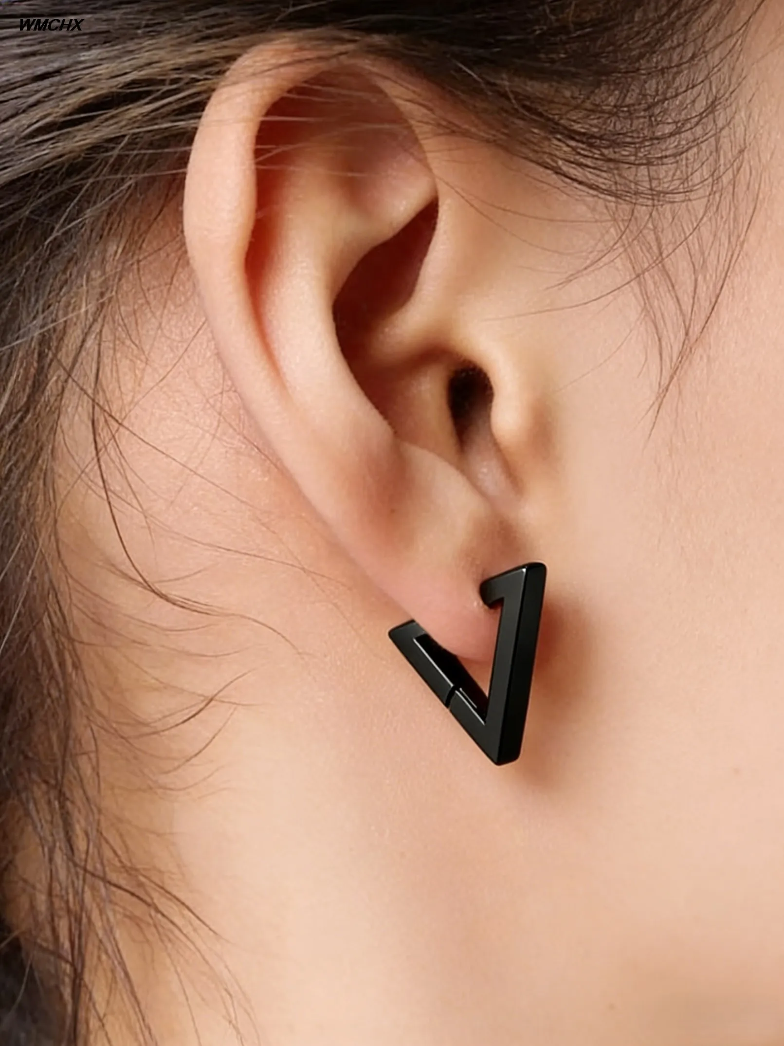 WMCHX Fashion 1 Pairs Punk Triangle Earrings - Unisex, Hypoallergenic Stainless Steel for Modern Style & Durability