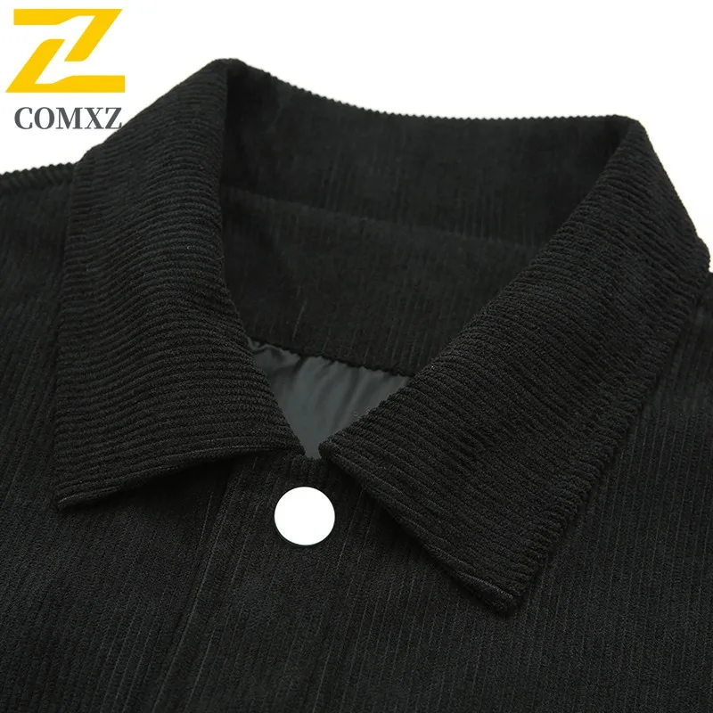 COMXZ Men Jacket Classic Retro Wrinkle Resistant Lapel Minimalist Hiking Travel Lightweight Outerwear Autumn Streetwear Coat