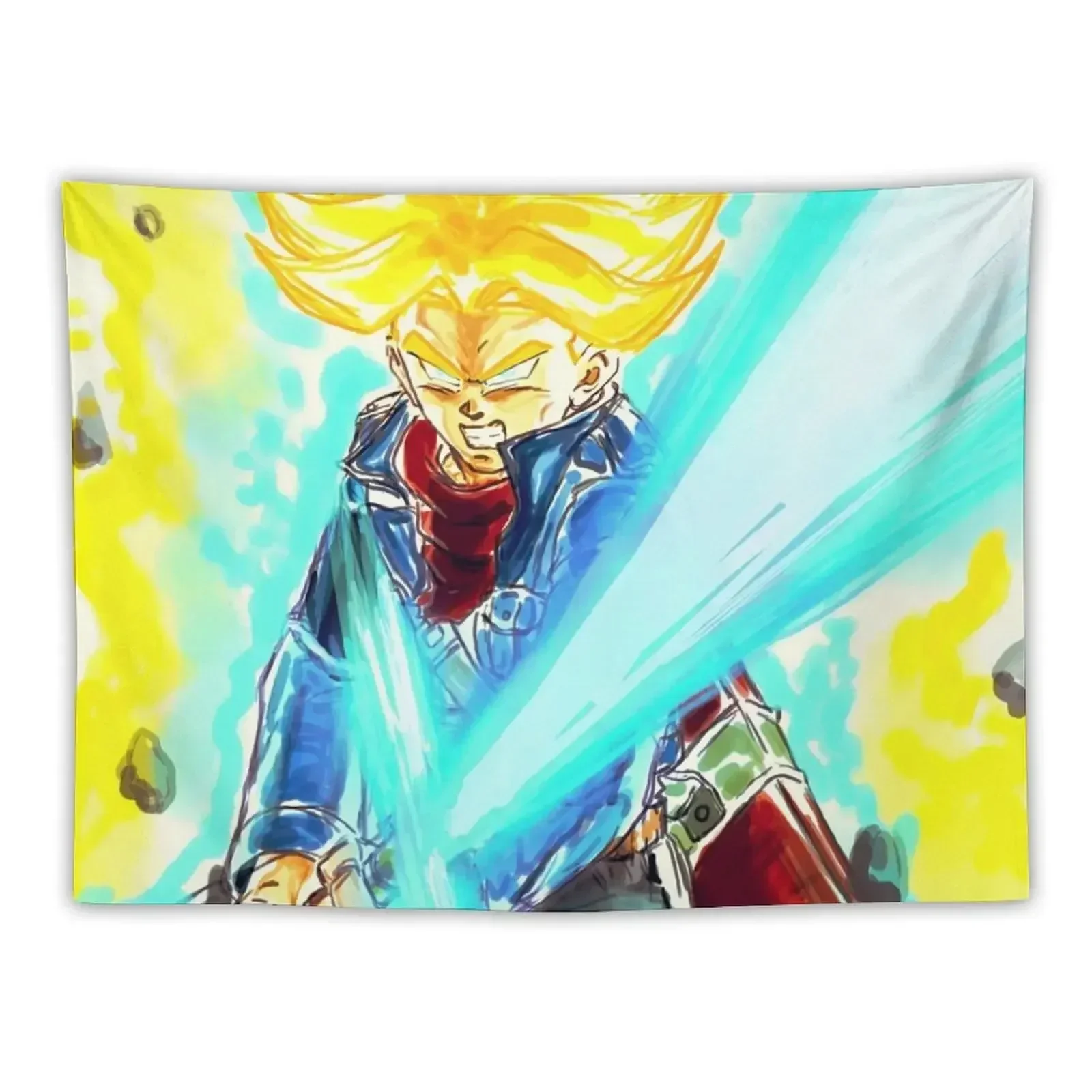 Going SSJ- Future Trunks Rage Spirit Sword Tapestry Decoration Room Bed Room Decoration Tapestry