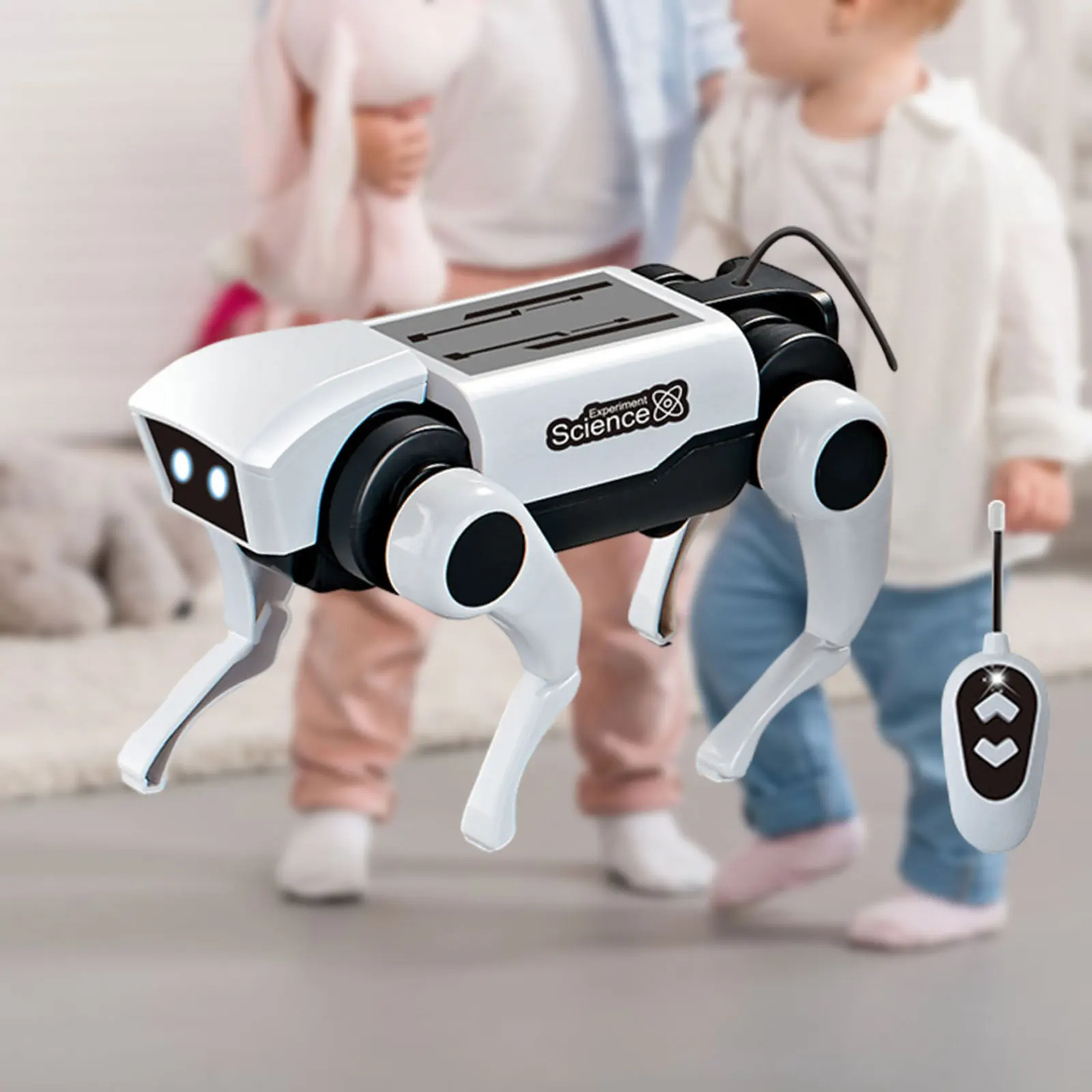 Assemblaggio fai da te solare elettrico meccanico cane scienza Tech Puzzle giocattolo educazione intelligente Robot giocattoli per cani per bambini regali per bambini