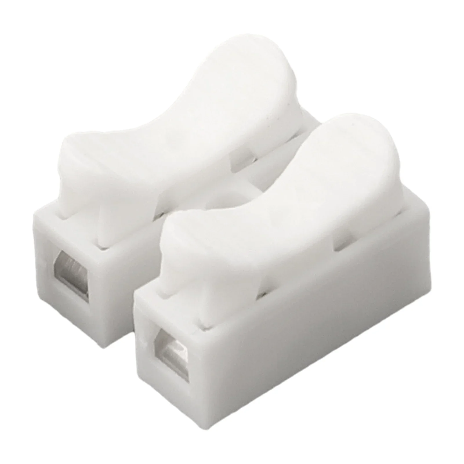 CH2 2-Pin Spring Terminal For LED Strip Connections 10Pcs DIN Rail Mount Wire Clamp No-Screw Assembly 220V 1A Support 300W Load