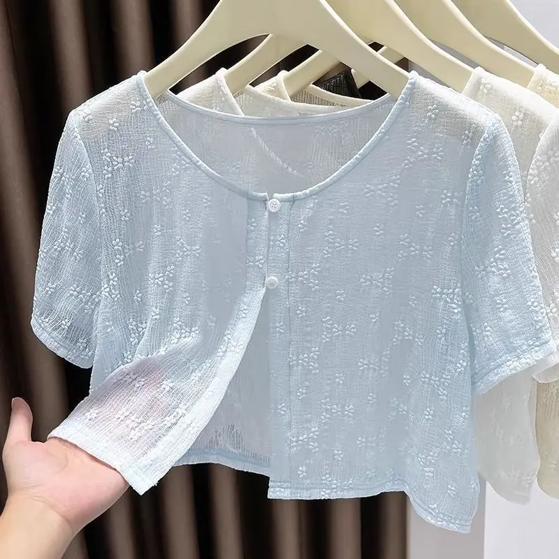 

Летняя женская верхняя одежда больших размеров из ледяного шелка, модный топ-накидка для кондиционера, круглый вырез, без рукавов