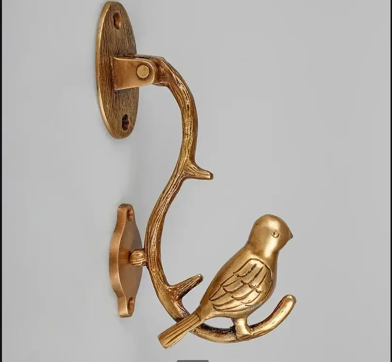 Brass Bird Hook Metal Animal Clothes and Hats Up Wall-mounted Ornaments Decorative Hooks Home Decoration Accessories Crafts