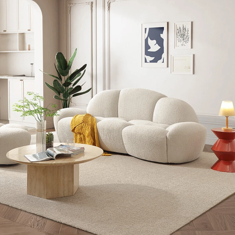 Cloud Sofa Alien Creative Hotel Beauty Salon Homestay Arc-shaped Silent Cream Style Furniture