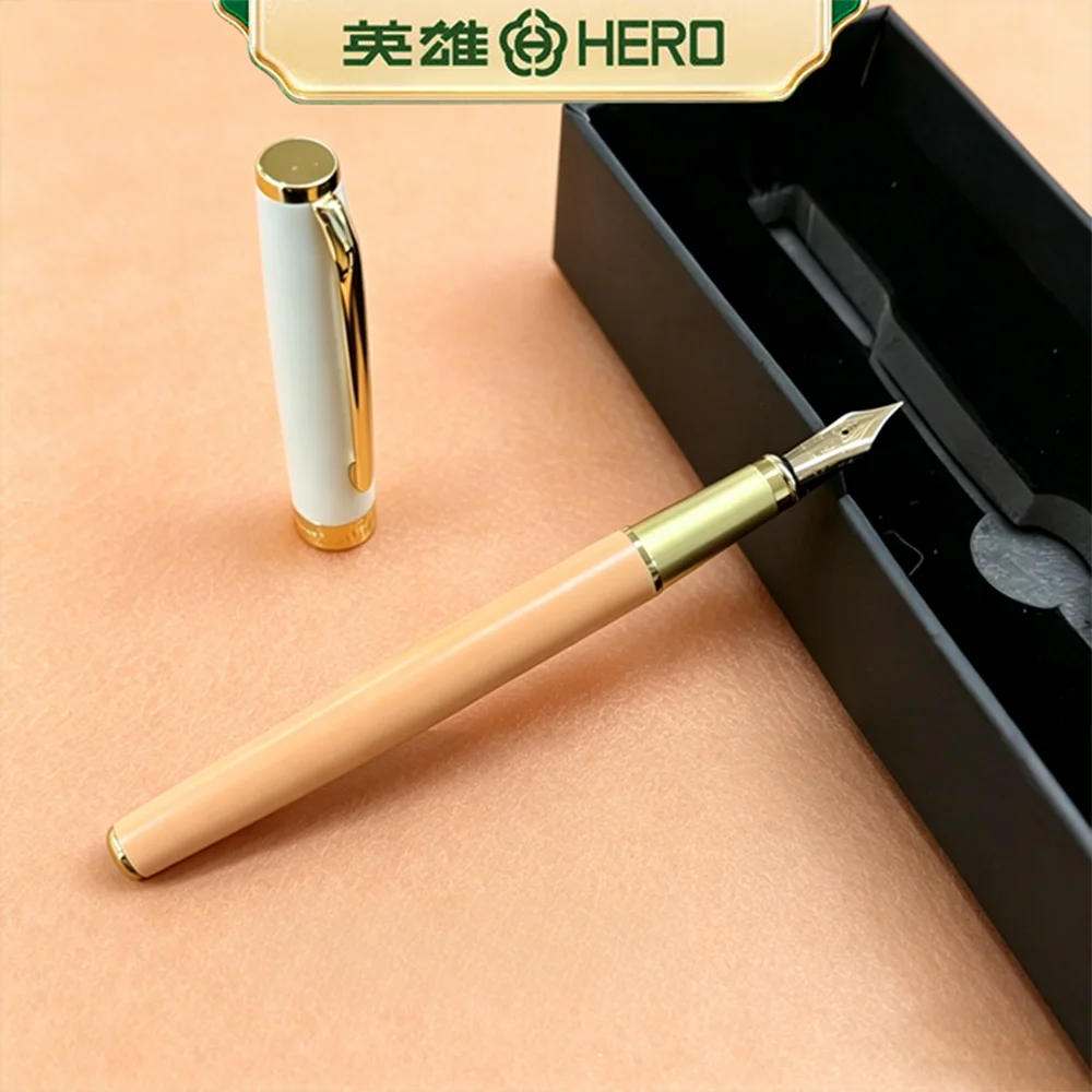 HERO P108 Fountain Pen Set, 0.38/0.5mm Iridium Nib Smooth Writing, 7 Colors Available with Converter&Cartridge, Genuine Factory