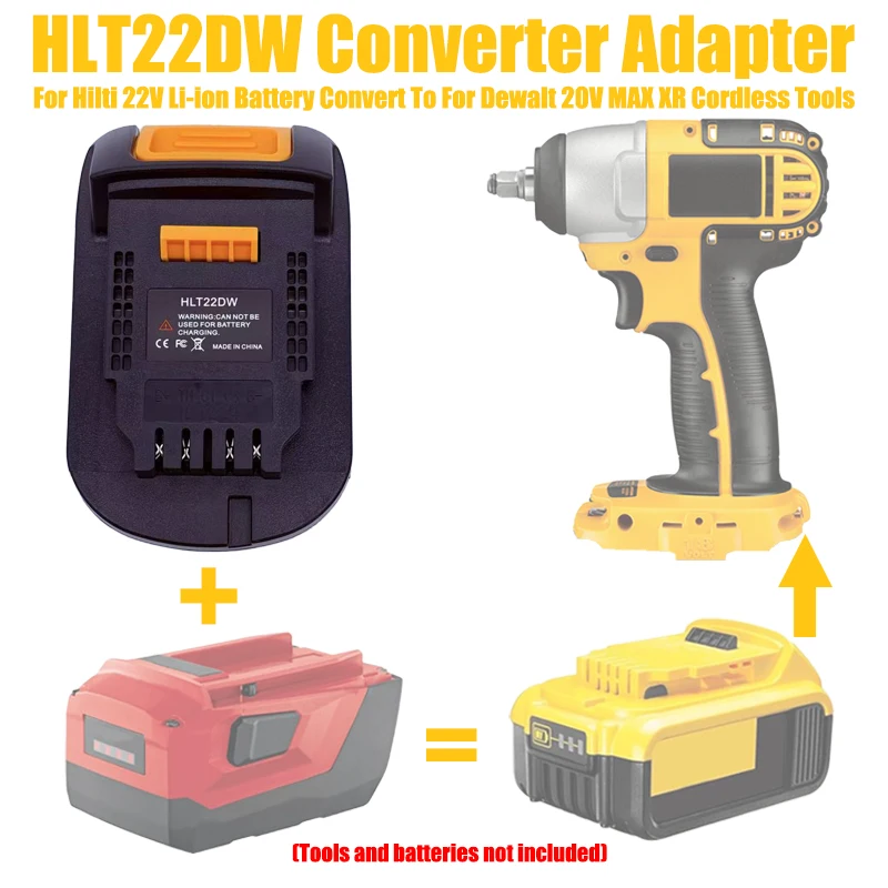 

ALASICKA Battery Adapter Converter HLT22DW for Hilti 22V B22 Battery Convert To Work for Dewalt 20V MAX Cordless Power Tools