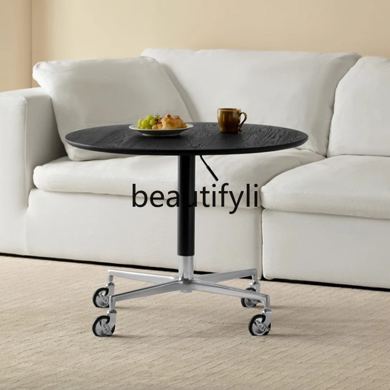 

Lifting coffee table black living room sofa side modern simple coffee table round table