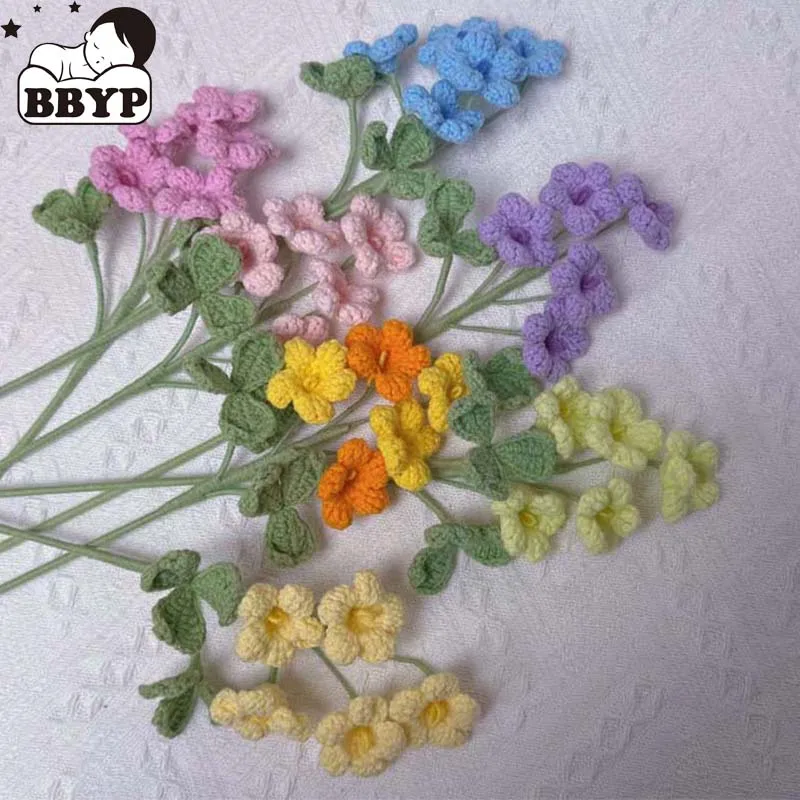 Flor de ganchillo, bonito ramo de hilo, ramo Oxalis, flor tejida a mano, decoración creativa para ramo de boda y fiesta