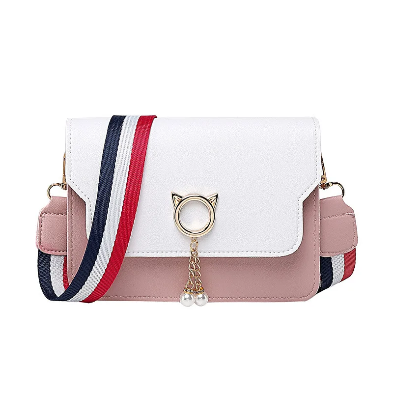 Women Small Bag Square Crossbody Bag Phone Coin Purse Messenger Bag Striped Wide Strap Mini Shoulder Bag Cute Side Purse Clutch