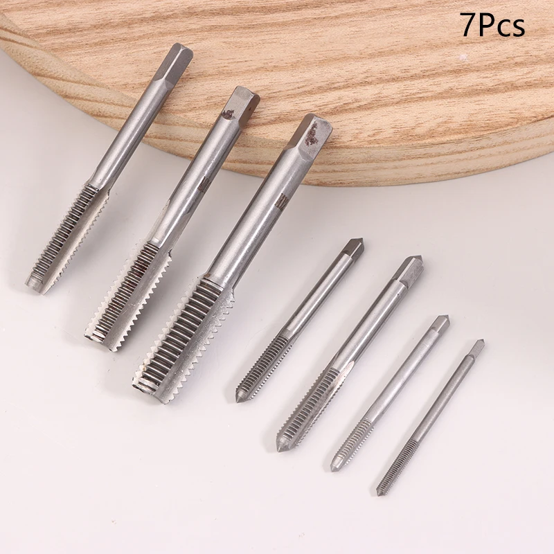 7pc M3-M12 Hand Tap Square Shank Pointed Straight Groove Thread Tapping Internal Thread Tapping Tool Set