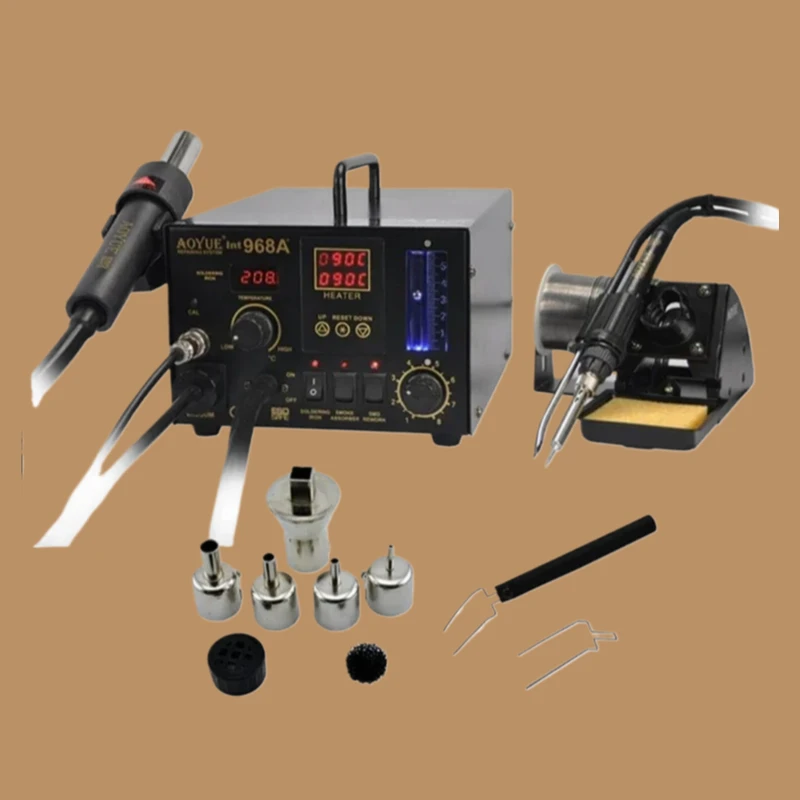 AOYUE 968A+ 3 in 1 SMT BGA Rework Station Hot Air Soldering Iron Hot Air Gun Repair System