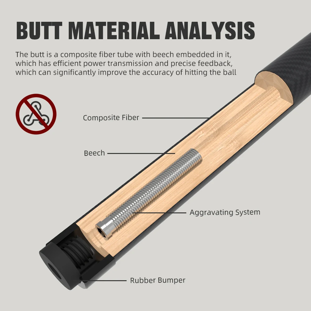 عصا تجمع من ألياف الكربون CRICAL CL-PRO مع طرف 12.5 مم انحراف منخفض لعصا البلياردو الاحترافية #6