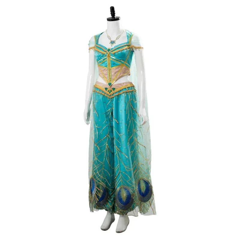 AA wat película princesa Aladdin juego de rol Molina OMI Scott vestido verde y azul mujeres adultas Halloween carnaval libre deliv2025 nuevo