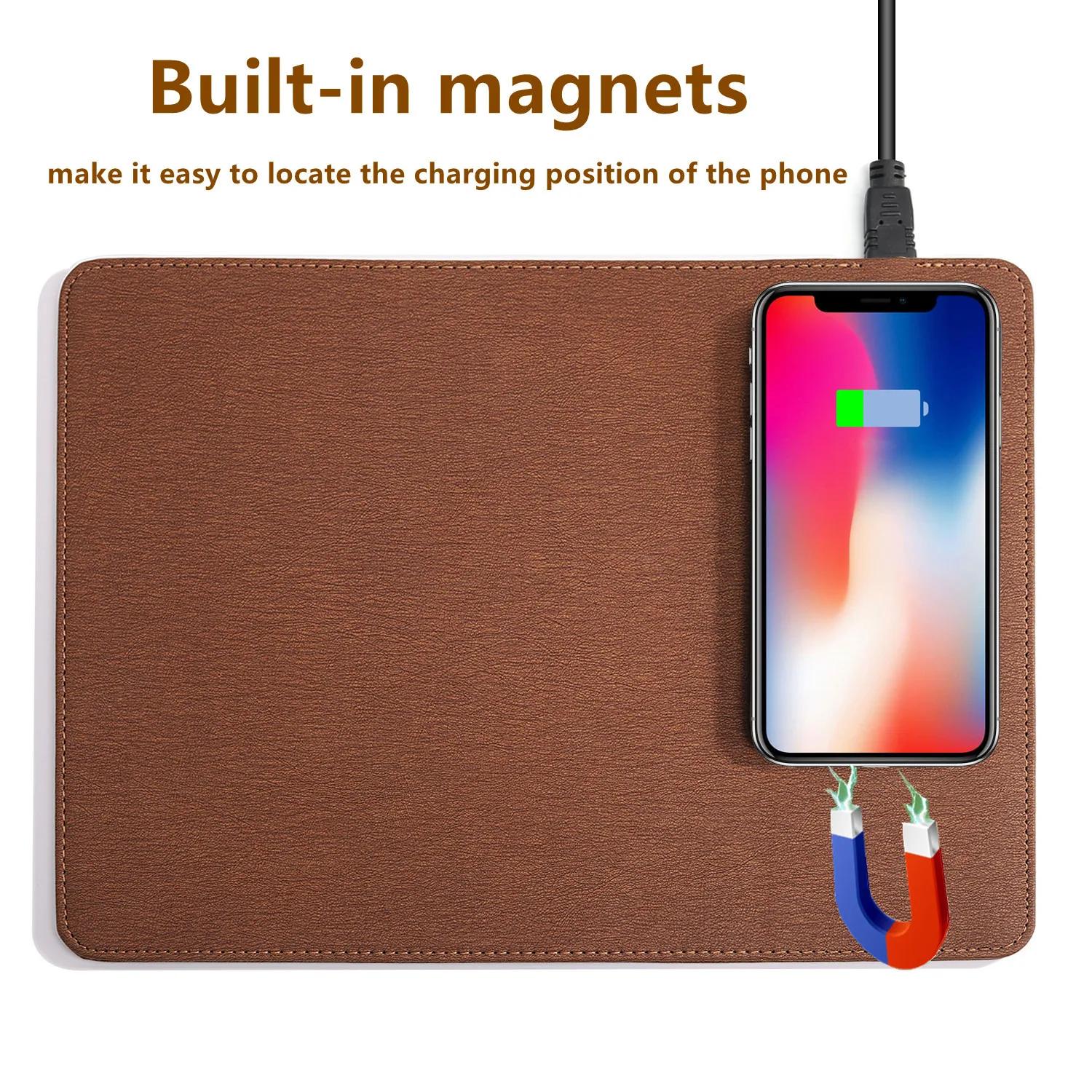 15W power magnetic suction wireless charger mouse pad, suitable for iPhone14 13 12, Samsung S21 S22  N20 and other mobile phones