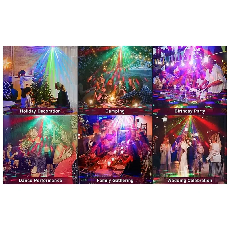 PORK-Party Light DJ Трехголовый диско-шар с лазером RGB и проекцией узора для свадьбы в баре