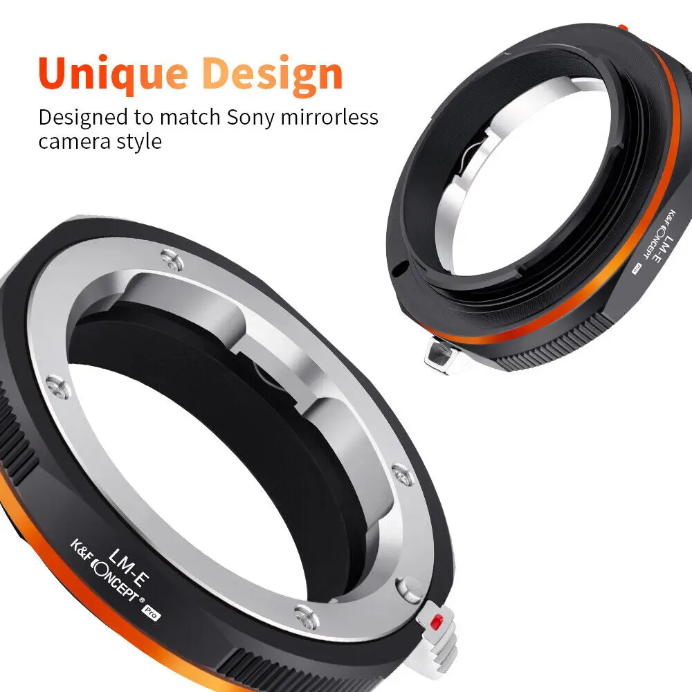 K&F Concept LM to E Pro Lens Adapter Leica M Lens to Sony E a6000 a5000 A7C a1 A9 A7S a7R2 A73 A7RIV Camera