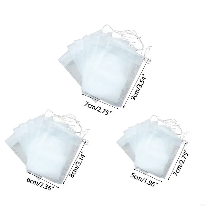 Image 7: Sachets thé vides avec cordon serrage, 100 pièces, parfaits pour préparer du thé du café Q5WC