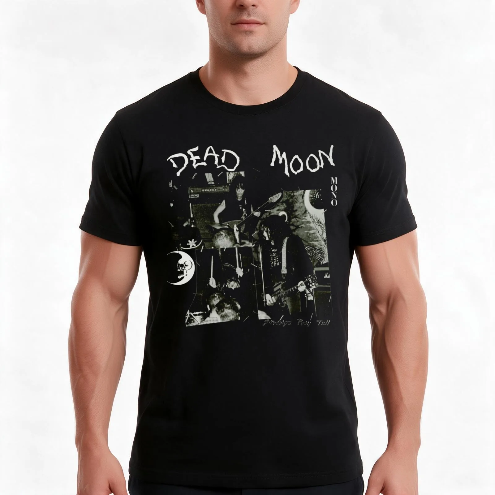 Dead Moon Strange Pray Tell T-Shirt, Summer Casual Cotton Tee, Oversized Streetwear Tops, Vintage Graphic Print, 100% Cotton