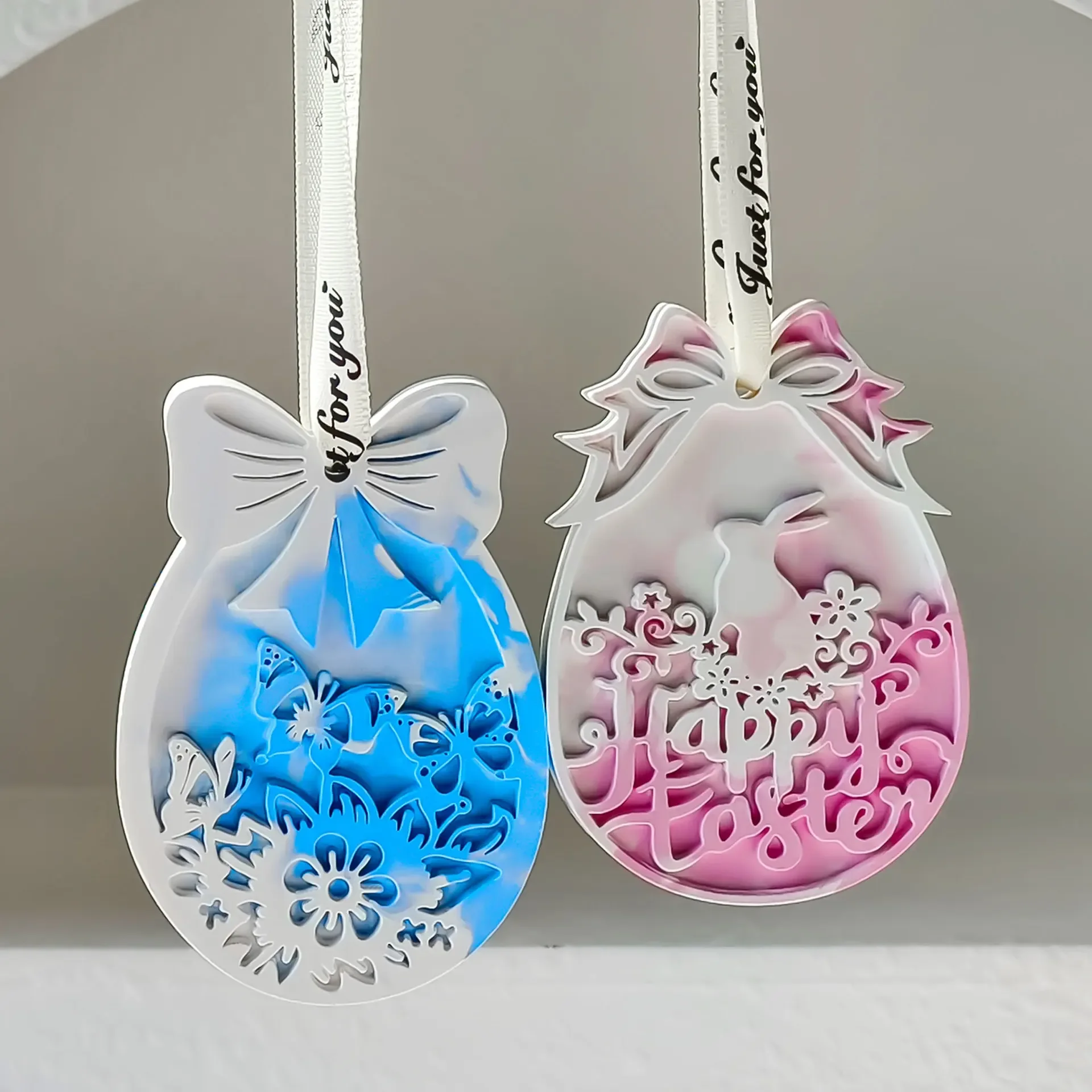 Easter Bunny Egg Silicone Mold DIY Aromatherapy Diffuser Stone Plaster Hanging Ornament Resin Craft Home Decor Gift Making
