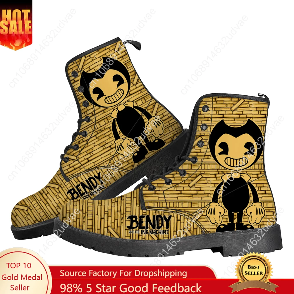 

B-Bendy and T-The I-Ink M-Machine Boots Mens Womens Teenager Shoes Casual Boot Outdoor Light Print on Demand Customize Shoe