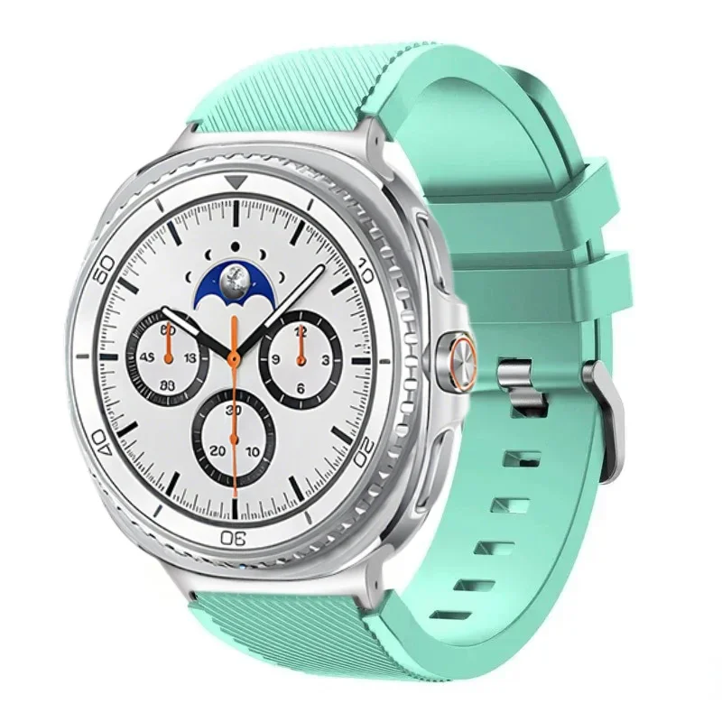 Pulseira de silicone para samsung galaxy watch ultra 2025 47mm listra textura substituição pulseira para galaxy watch 8/8 clássico correa