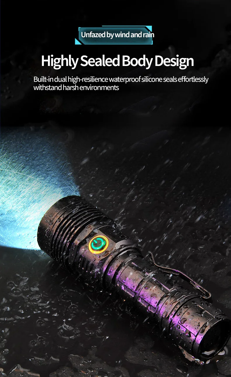 High Power Rechargeable LED Tactical Flashlight Spotlight cup Aluminum Alloy Torch Lamp for Outdoor Camping Fishing