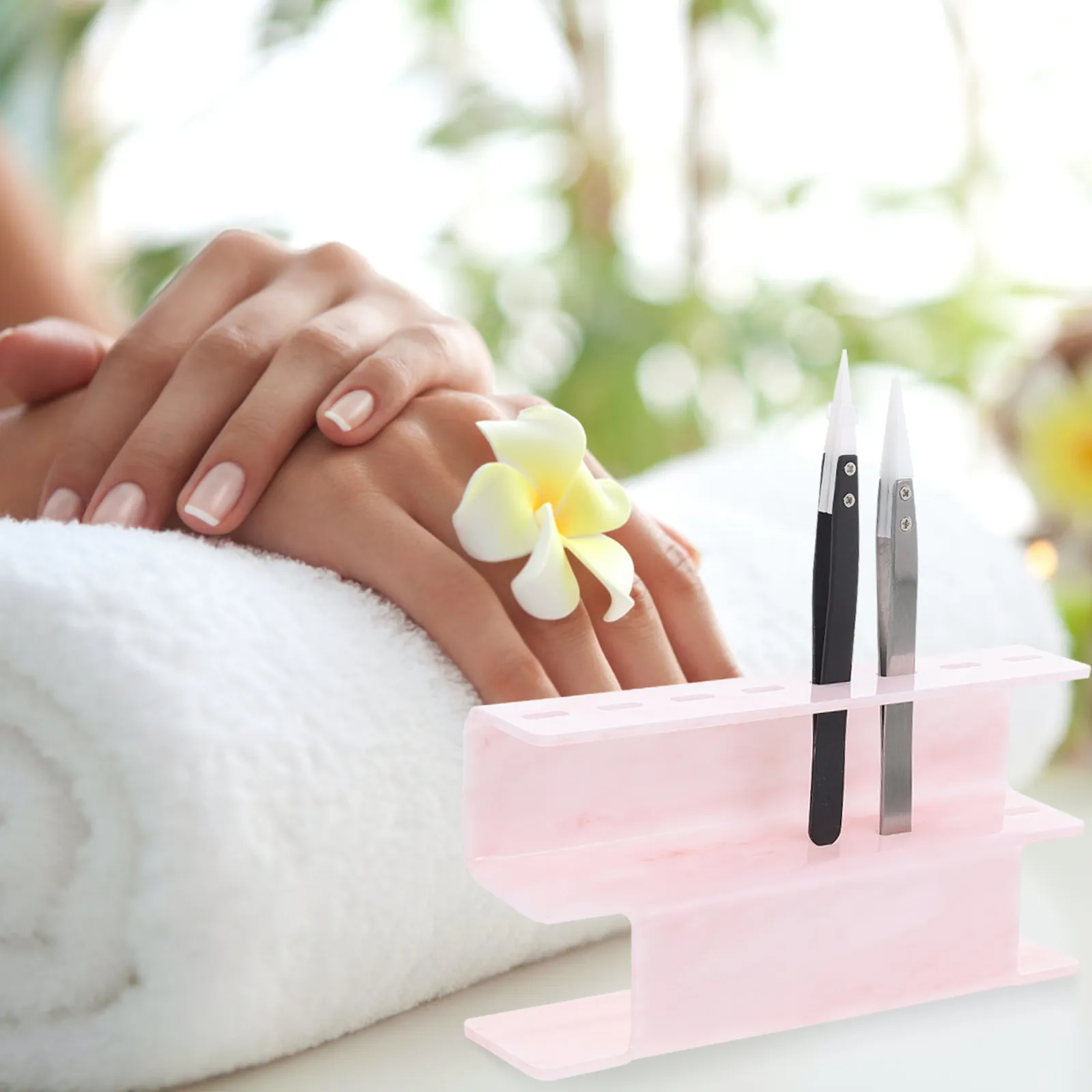 

8 Slot Acrylic Eyelash Tweezers Holder Rack for Lash Extension Professionals Salon Nail Art School Makeup Artists Storage