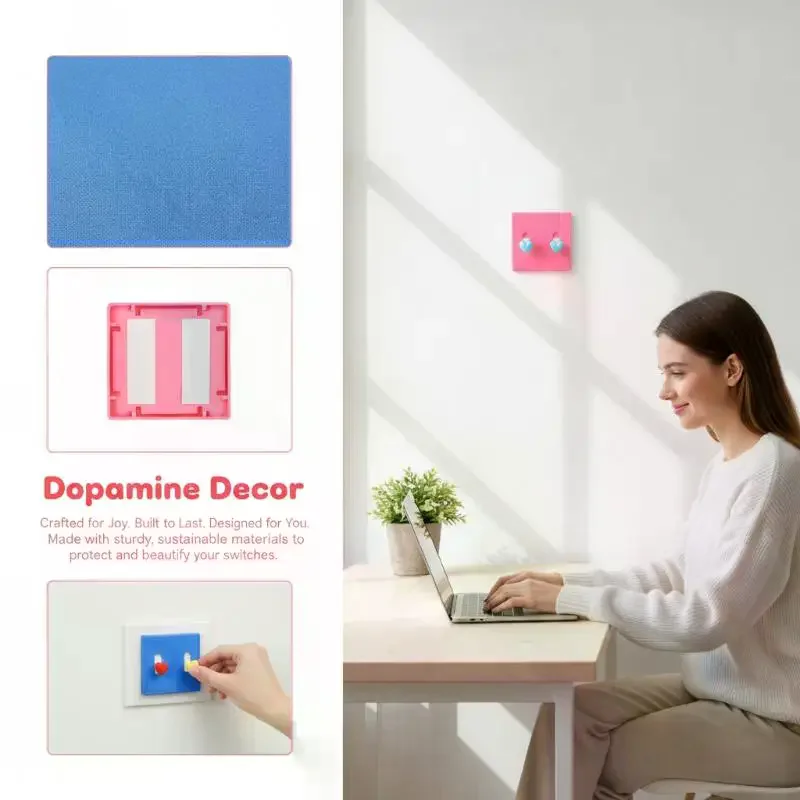 86 Type Wall Switch Protective Cover 3D Printed Heart Shaped Decor Plate Home Socket Ornament For Household Wall Plate Decor