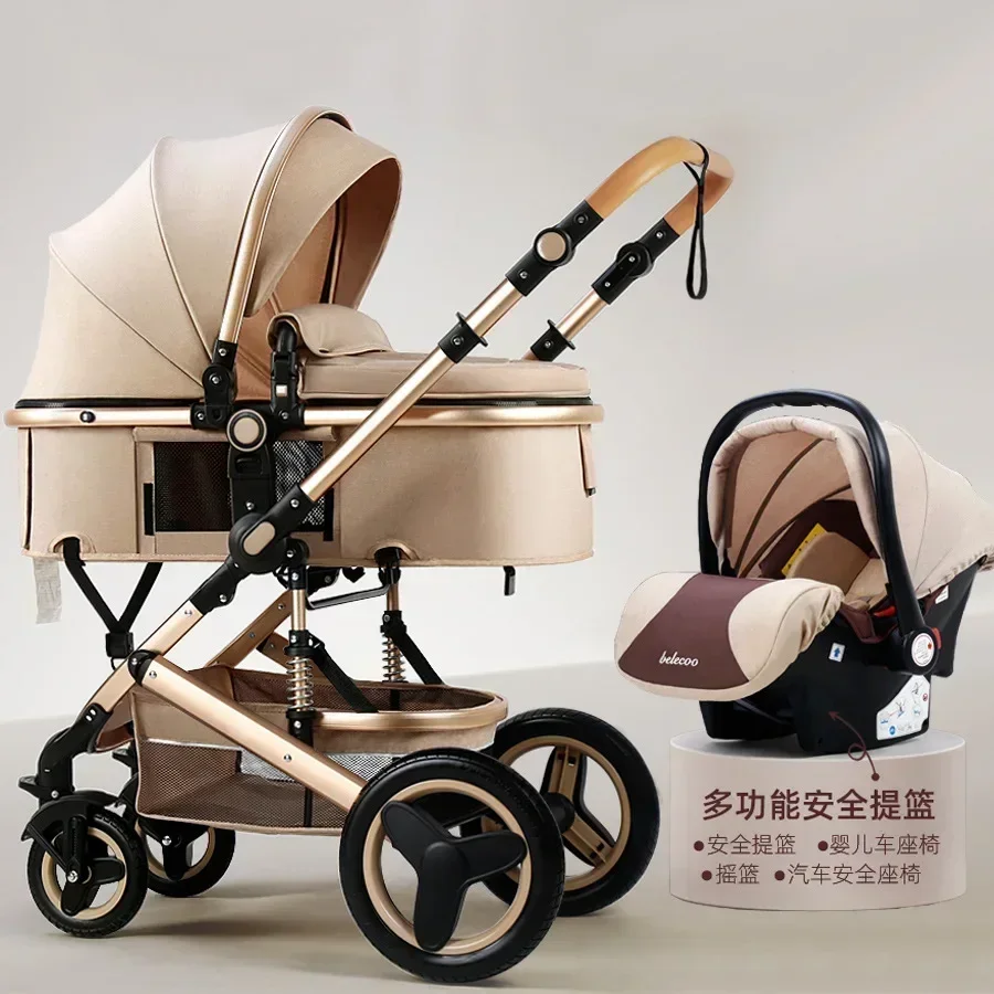 Belecoo Baby Stroller Lightweight High Landscape Can Sit Lie Down Fold in Both Directions for Newborns