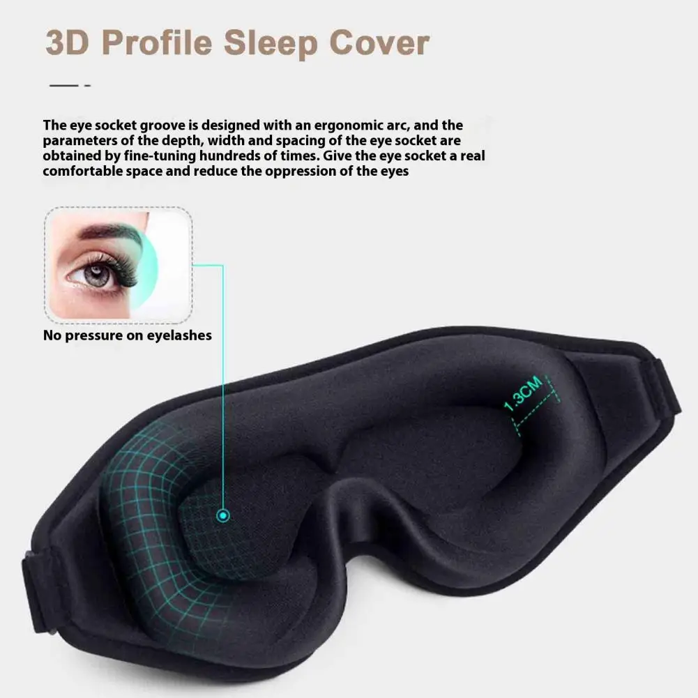 Soft Sleep Cover Soft 3d Memory Foam Eye Masque for Travel Sleep Breathable Blindfold Sleeping Aid Cover Blockout Light Eyeshade