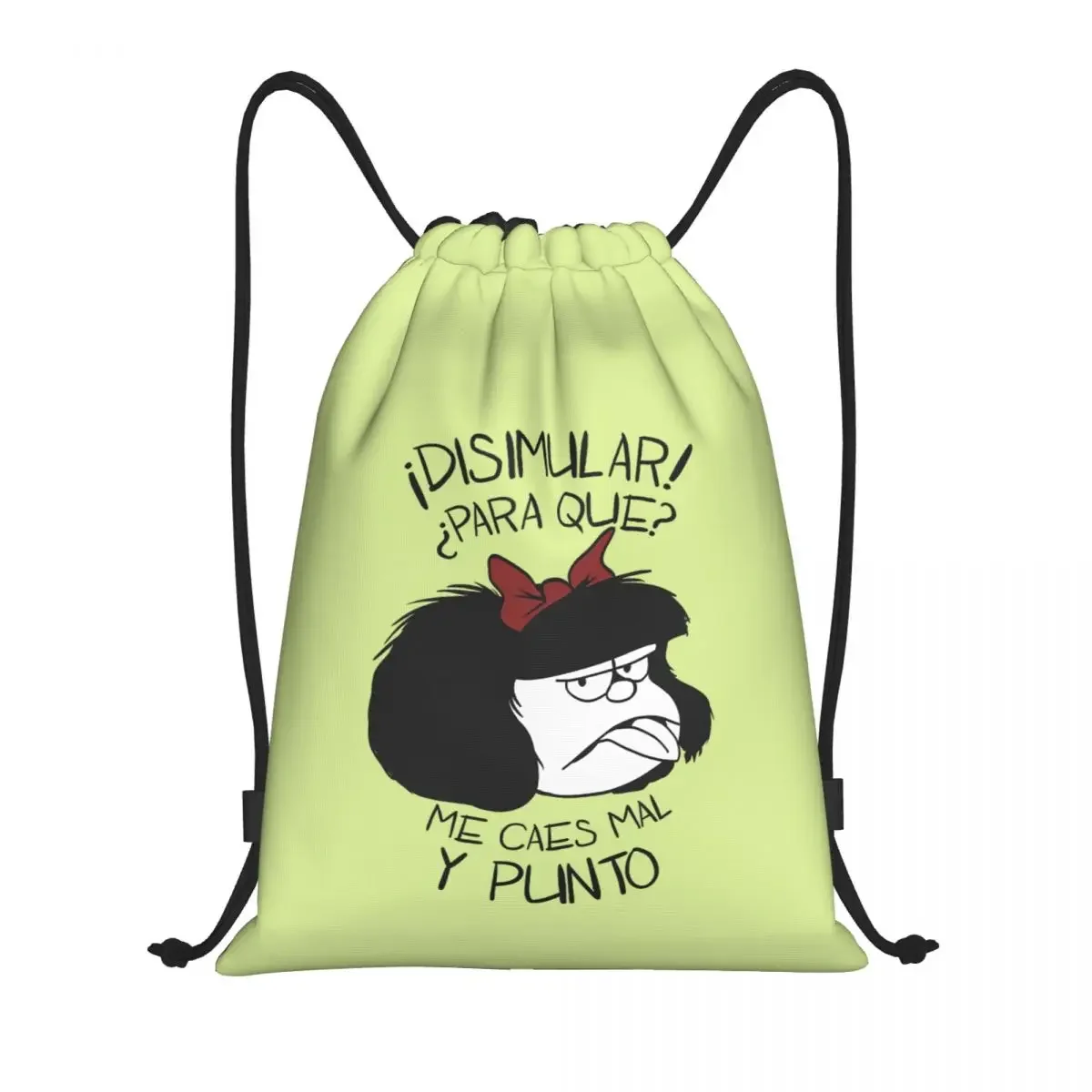 Cartoon Manga Mafalda Drawstring Backpack Women Men Gym Sport Sackpack Portable Quino Comic Shopping Bag Sack