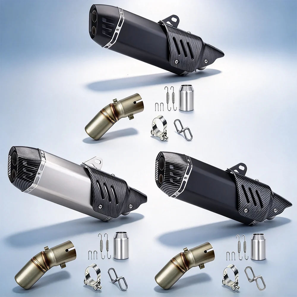 Stainless Steel Exhaust Header Pipe With Silver Bracket For CF MOTO 450SR NK450, Exclude 2025 Single Swing Arm Model