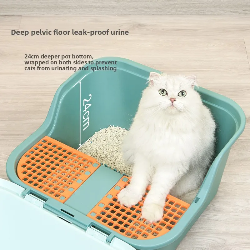 ممر كبير نوع القط علبة نفايات رائحة برهان سبلاش مرحاض للقطط مغلق بالكامل رمل القطط الوجه العلوي تصميم الحيوانات الأليفة السرير
