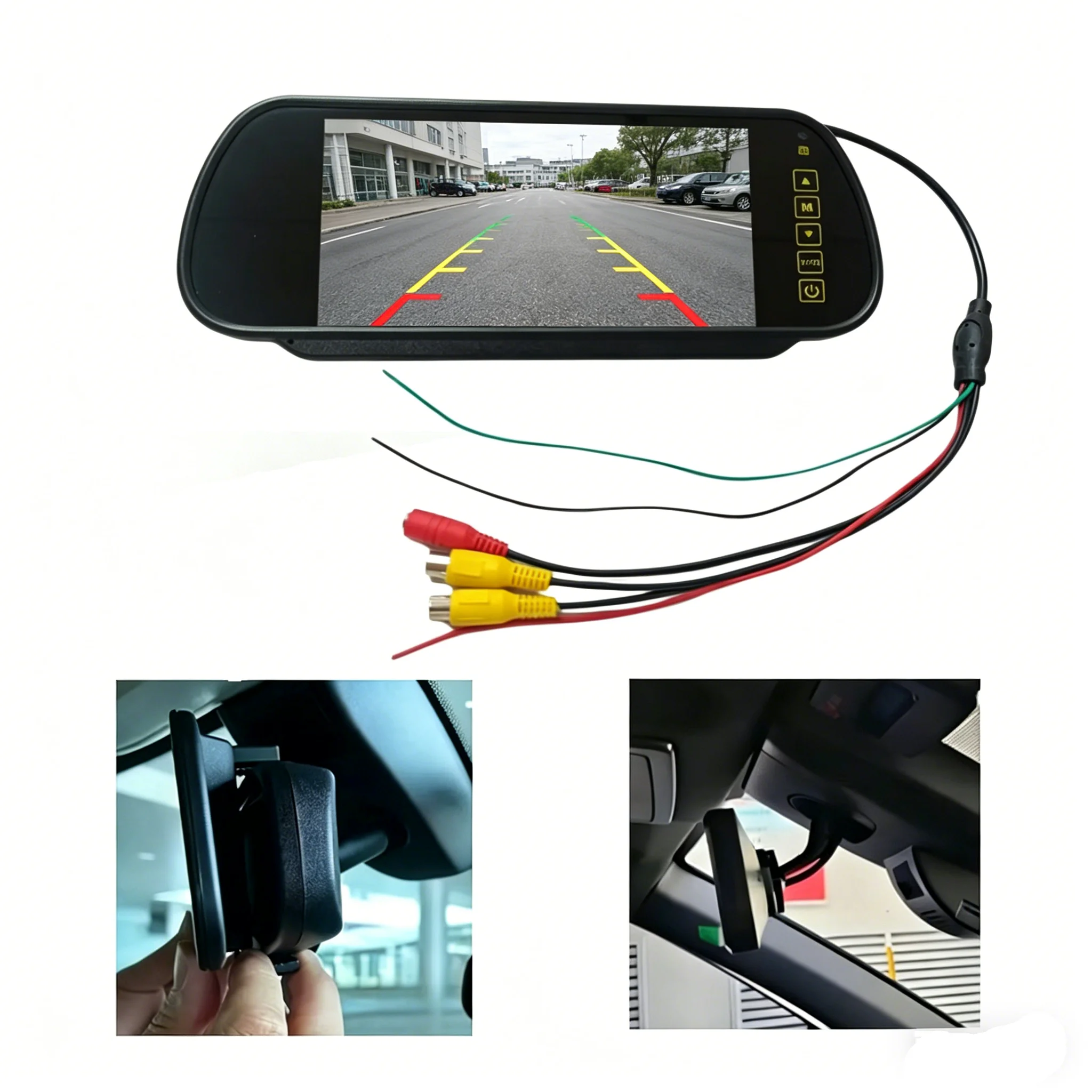 7-Inch Reversing Monitor,  Car Rear-View Display, CVBS Compatible, Universal & Easy Installation, Parking Assist,