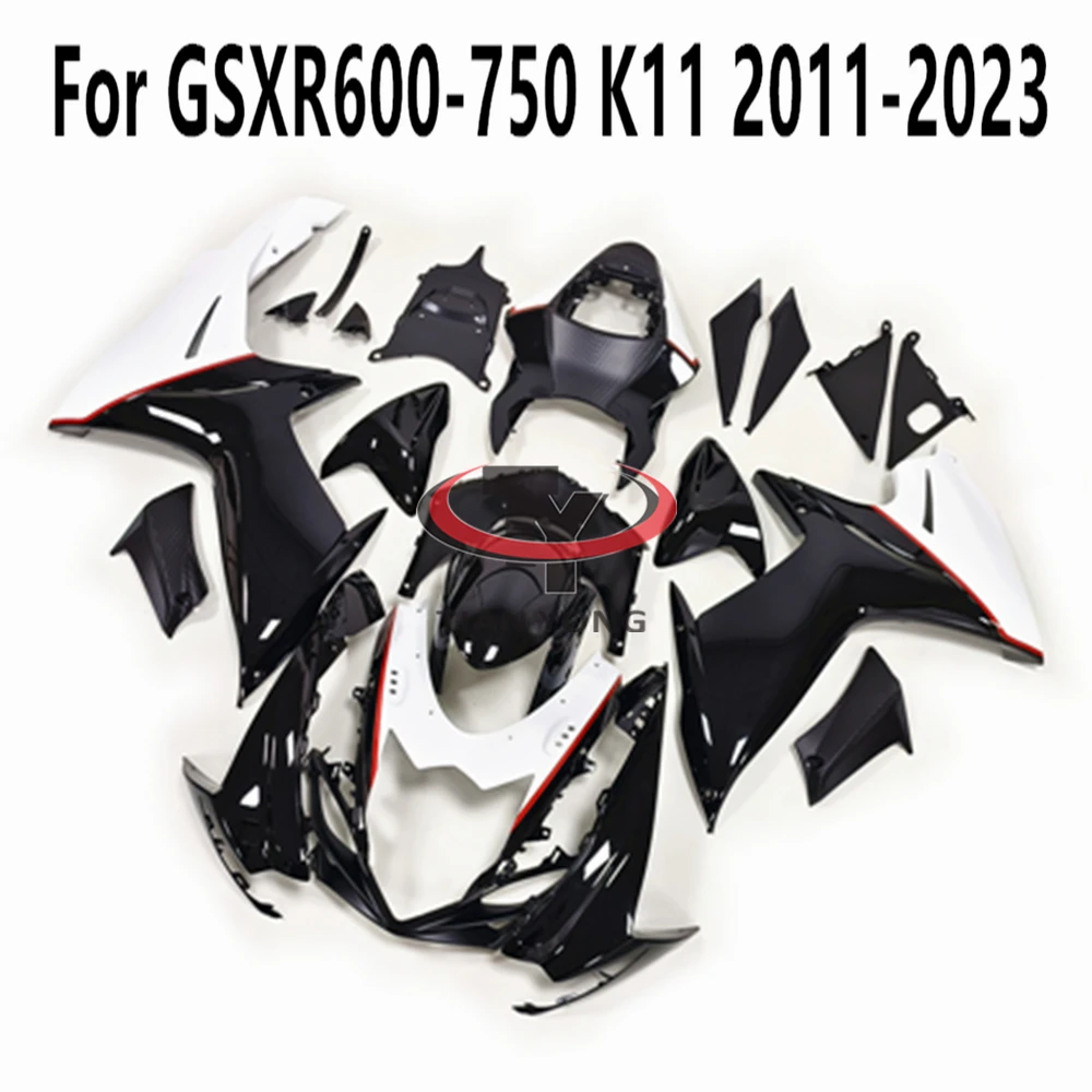 Motorcycle Fairing Kit White Black For K11 GSXR600 GSXR750 GSXR 600 750 2011 2017 2018 2019 2020 2021 Bodywork Injection Cowling