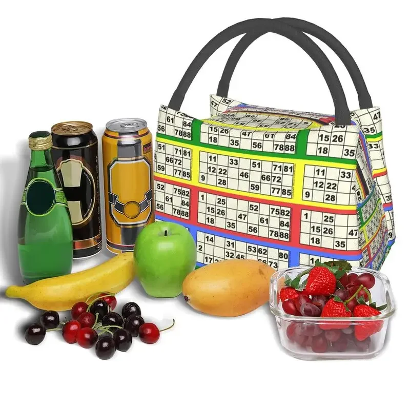 90 Ball Bingo Paper Game Insulated Lunch Bag for Women Waterproof Cooler Thermal Bento Box Work Picnic lunchbag