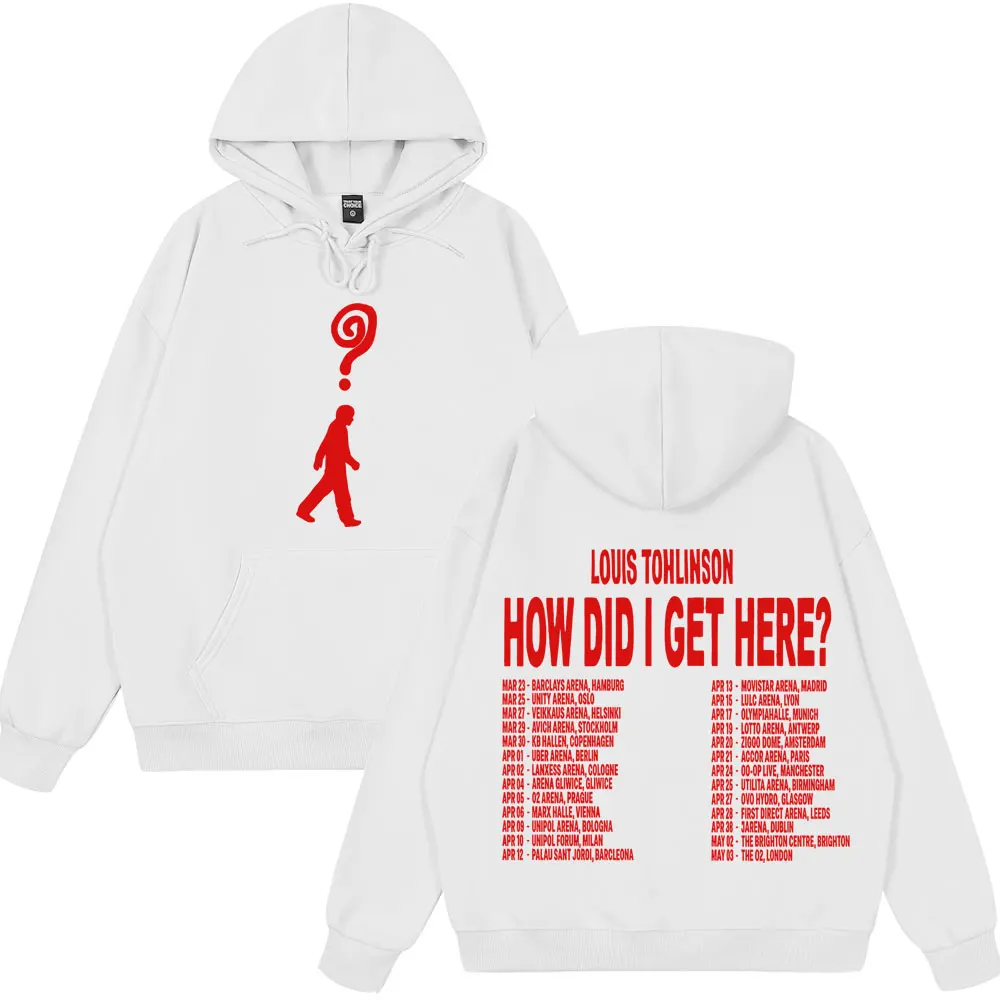 Singer Louis Tomlinson How Did I Get Here Tour 2026 Print Hoodie Men Hip-hop Tracksuit Long Sleeves Casual Pullover Fan Gifts