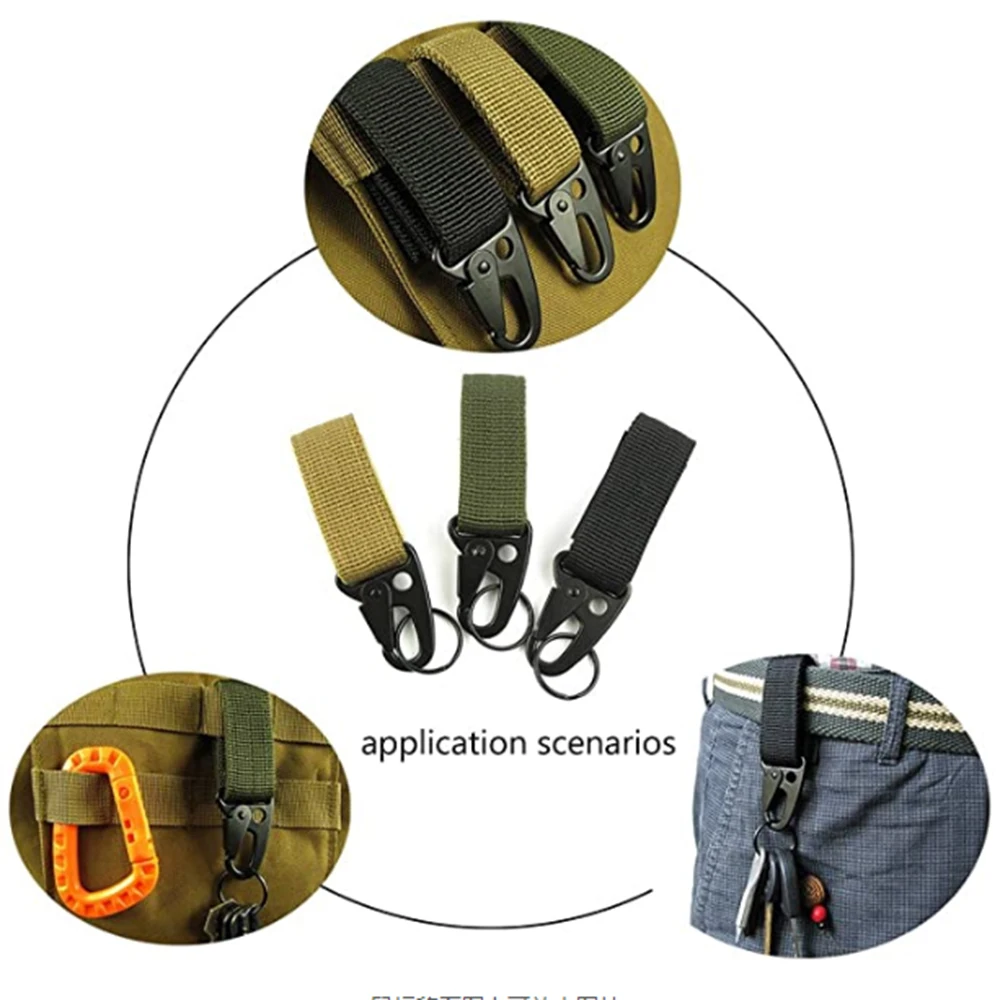 Nylon Webbing Carabiners Backpack Hanger Hook Olecranon Hook Keychain Outdoor Bag Clasp Belt Clip Water Bottle Hanger