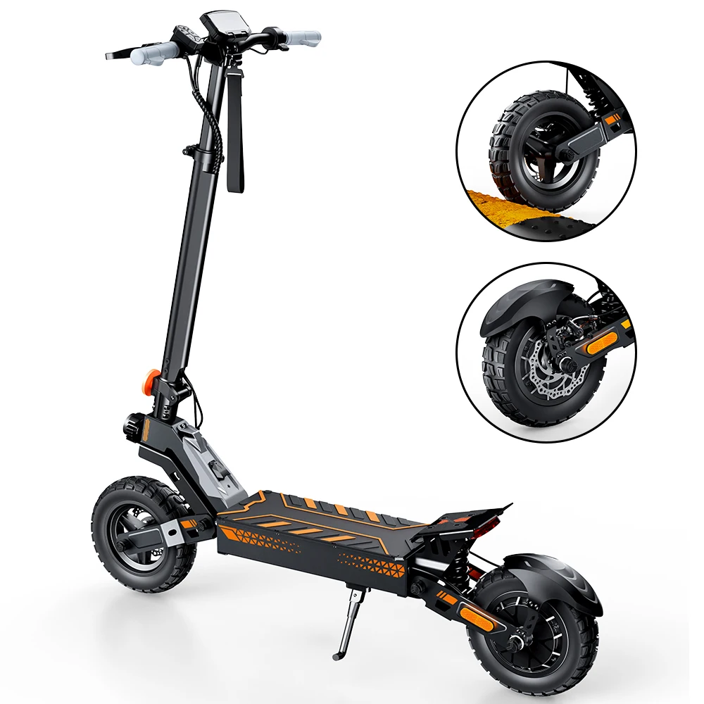 IScooter W10-1 Elektroroller, 1200W, 48V15Ah, Höchstgeschwindigkeit 40km/h, Reichweite 50-60km, 10' Schlauchlose Offroad-Reifen