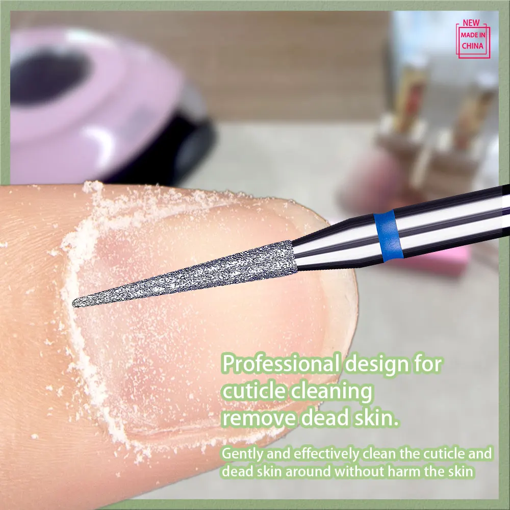 1個 高品質 ダイヤモンドネイルドリルビット 電動フライス カッター マニキュア用 バリ キューティクル 角質除去 マニキュアドリルツール