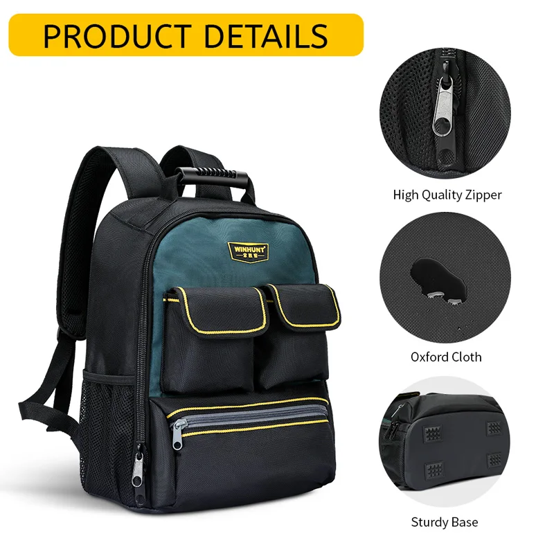 Tool Bag Backpack, Multi-Tool Pouch With Shoulder Strap, Durable And Water-Resistant Canvas Bag For Electricians And Handyman