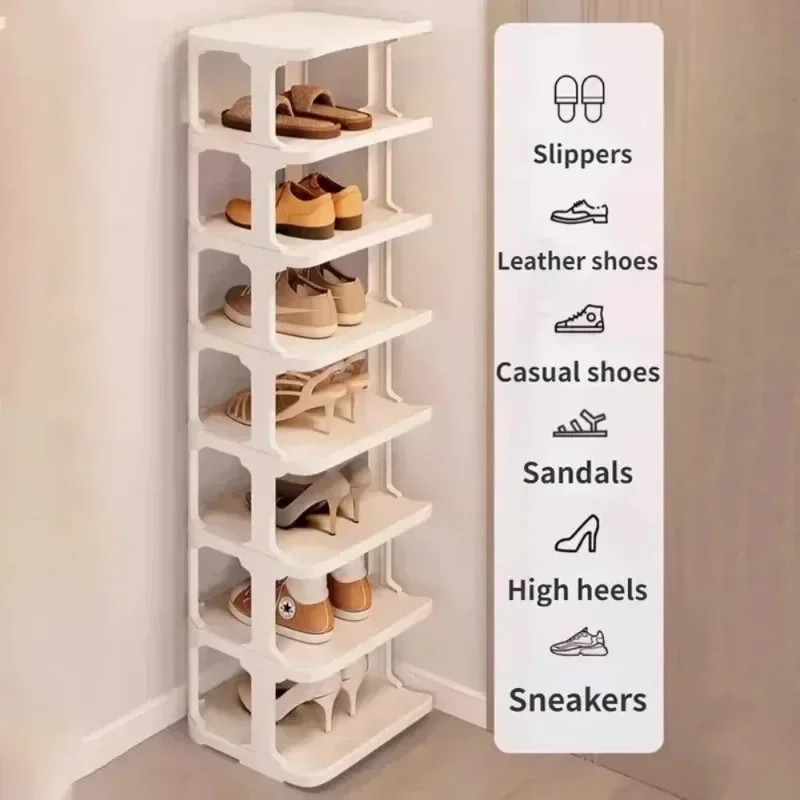 Multi-Layer Shoe Rack Space-Saving Stackable Storage Organizer for Entryway Bedroom Dormitory Removable Shoe Shelf for Home Use