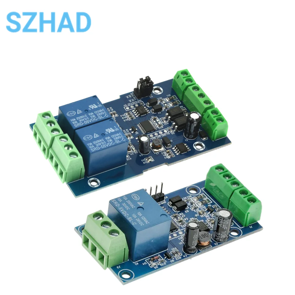 Modbus RTU 7-24V Relay Module RS485/TTL Anti-reverse 1/2 Channel 485 Switch Input 1 2 Way Optical Coupler 12V Output for Arduino