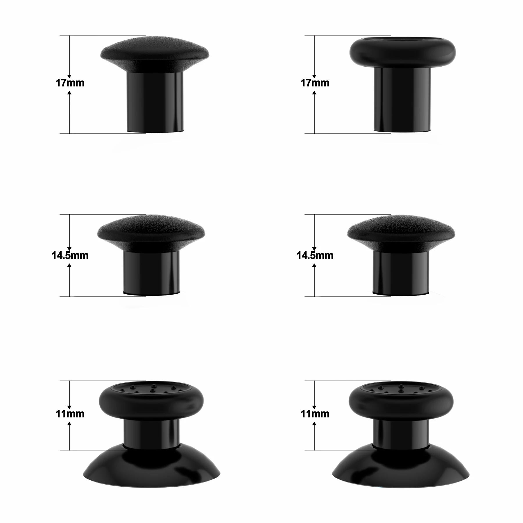 Thumbsticks intercambiáveis de joystick eXtremeRate Grips para Xbox Core (Xbox Series X/S), para Xbox One S/X/Elite - Preto