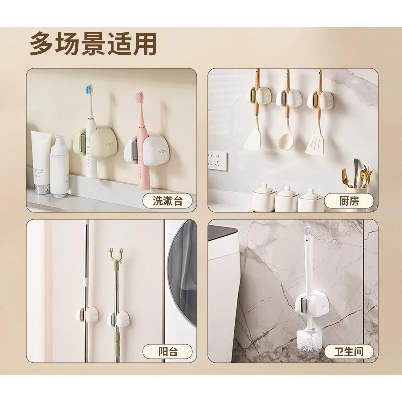 Suction Cup Mop Holder, No Drilling Needed, Strong Load-Bearing, Bathroom Mop, Broom, and Cloth Rack - view 4