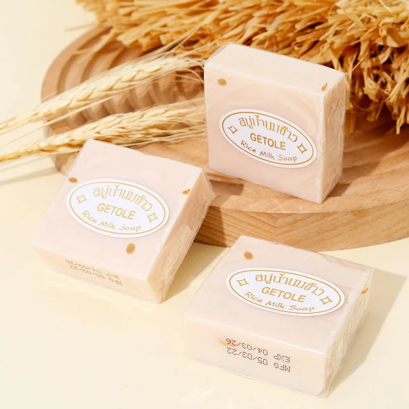 12Pcs Thailand Day Handmade Rice Cold Process Soap Wedding Gifts Hand Gift Wholesale