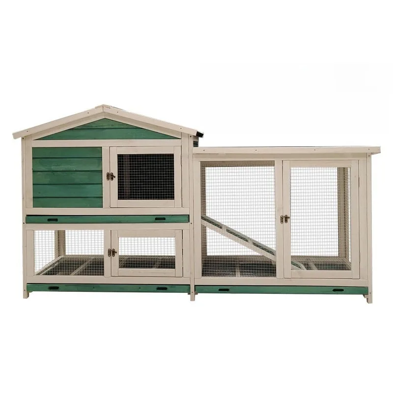 Large Outdoor Wooden Animal Hutch, for Rabbit Chicken Duck & Pigeon Breeding | Commercial Poultry & Livestock Housing